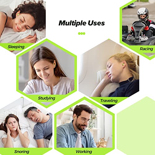 Detalle 2 de ERM TOOL Ultra Soft Foam Earplugs: 60 Pairs, 38dB SNR, Reusable for Sleep, Study, Travel and More
