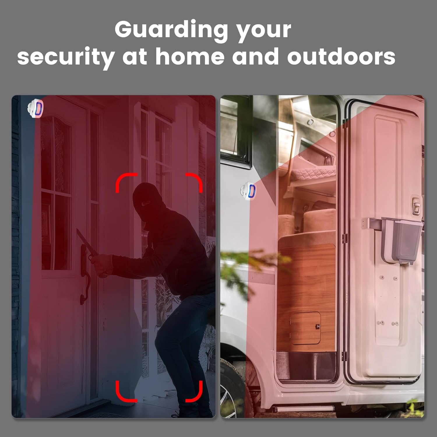 Thumbnail 3 de PIR rilevatore di movimento wireless per allarme domestico (110 dB) con campanello e sensore a infrarossi