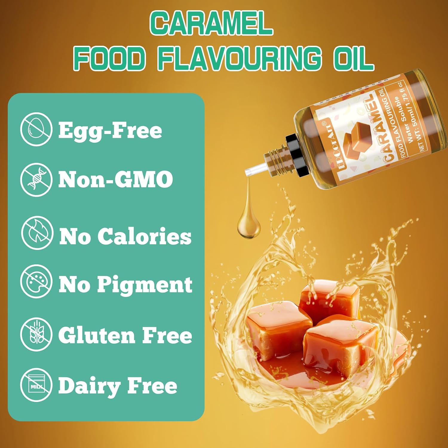 Detalle de Caramel Food Flavouring Oil 50 ml 🍬