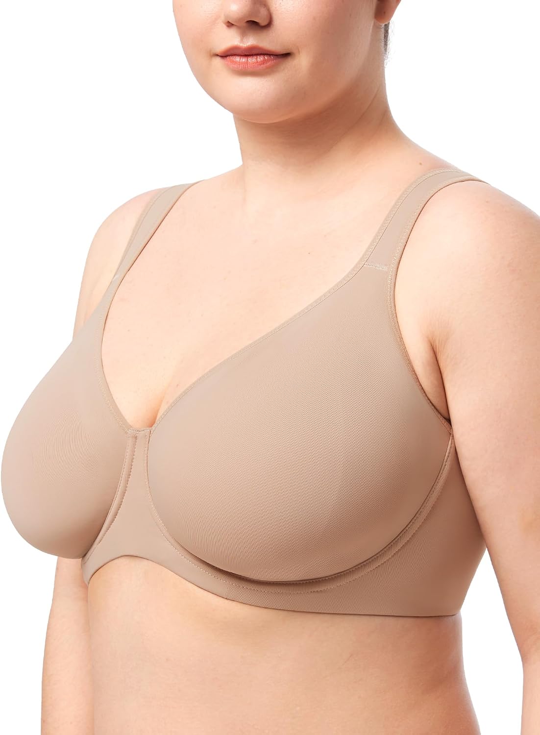 Detalle 2 de HSIA Minimizer Full-Coverage Underwire T-Shirt Bra for Plus Size