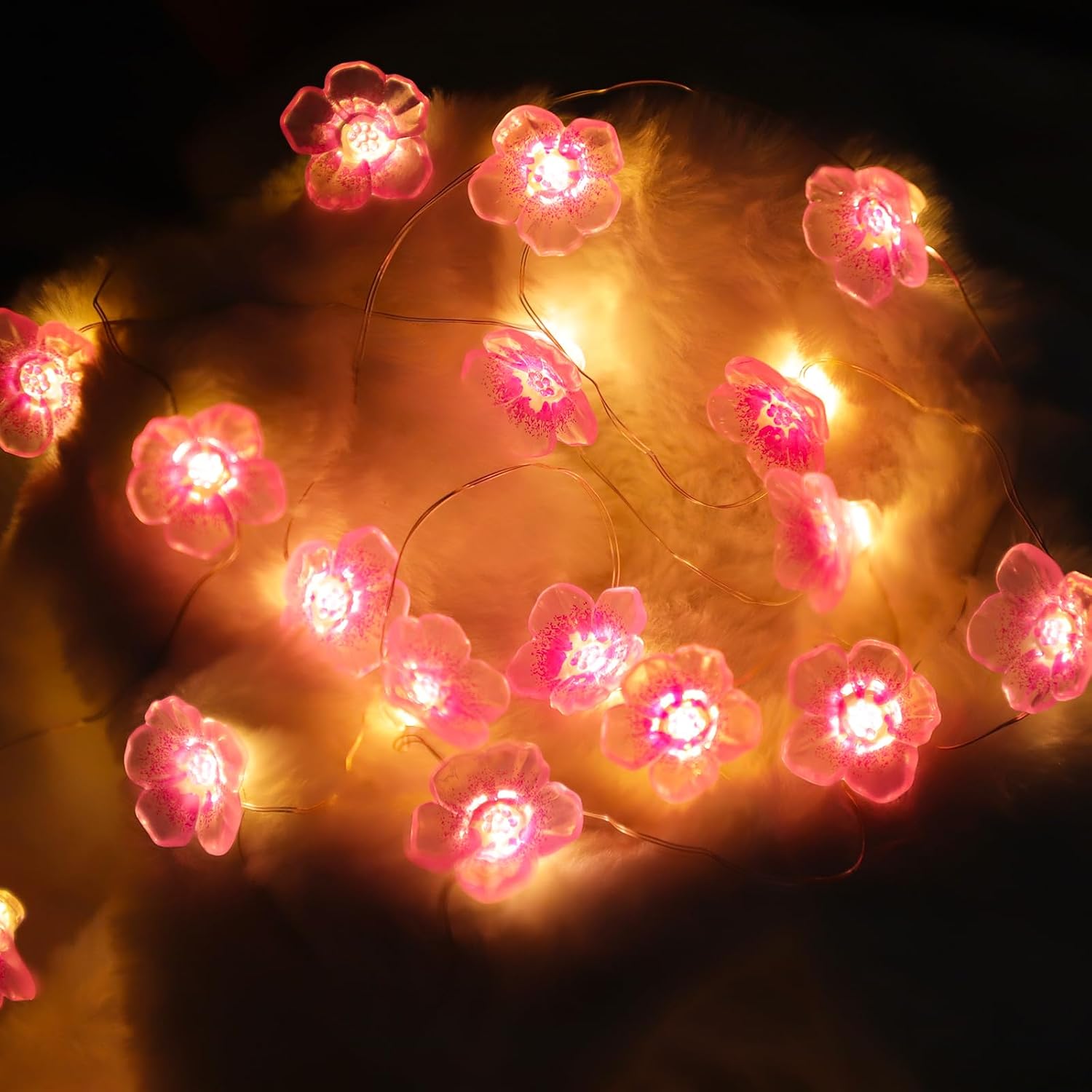 Thumbnail 6 de LED-Lichterkette Blumen mit Timer – 2 m, 20 LEDs, batteriebetrieben