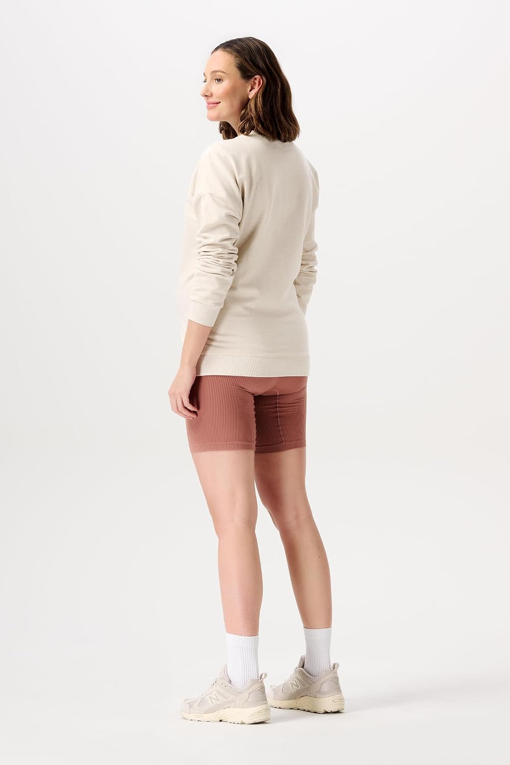 Detalle de Noppies Nais OTB Short de Motard Côtelé sans Coutures Femme — Maternité éco-responsable et ultra-extensible