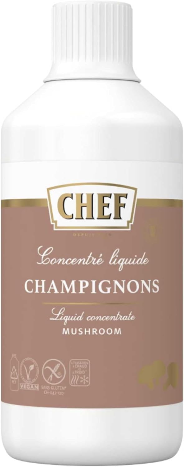 Thumbnail 1 de CHEF Concentré Liquide Champignons (40% de champignons réhydratés), 980 ml – utilisable chaud ou froid