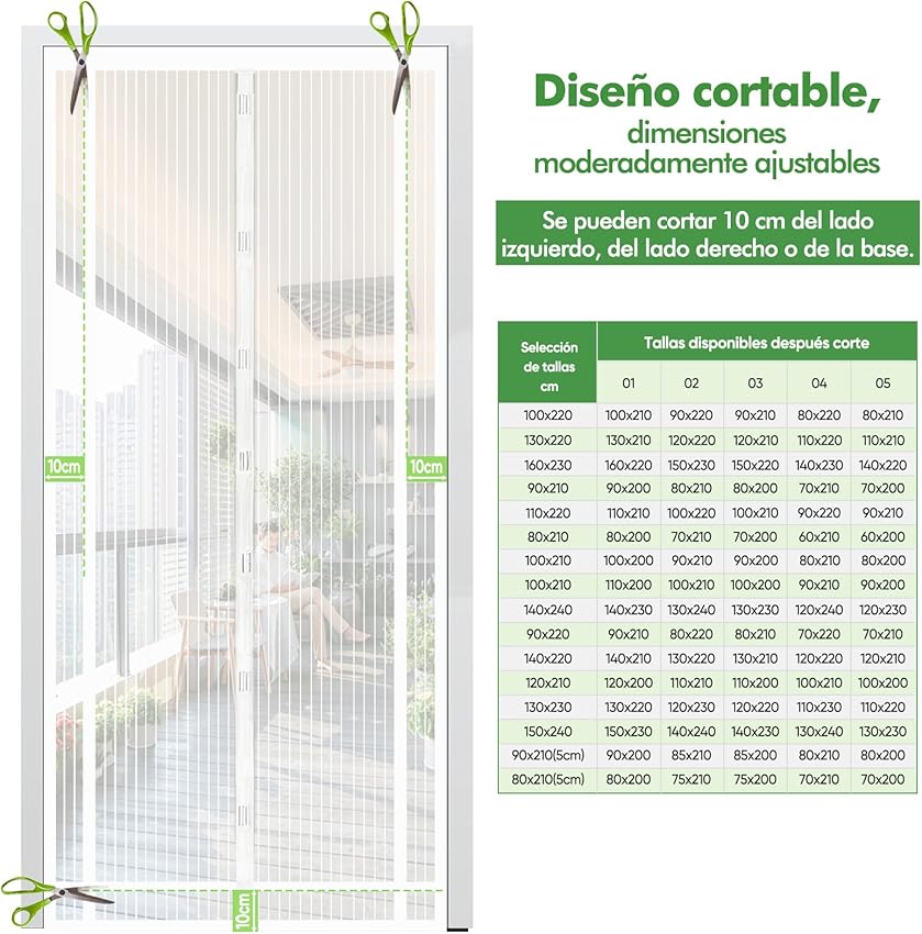 Thumbnail 5 de Sekey 90x210cm cortina mosquitera magnética para puerta de balcón