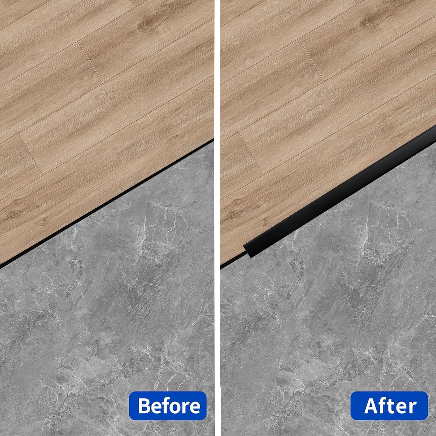 Detalle de Zayejod T Floor Strip Black Aluminium T-Moulding, 2cm Wide, 0.9m