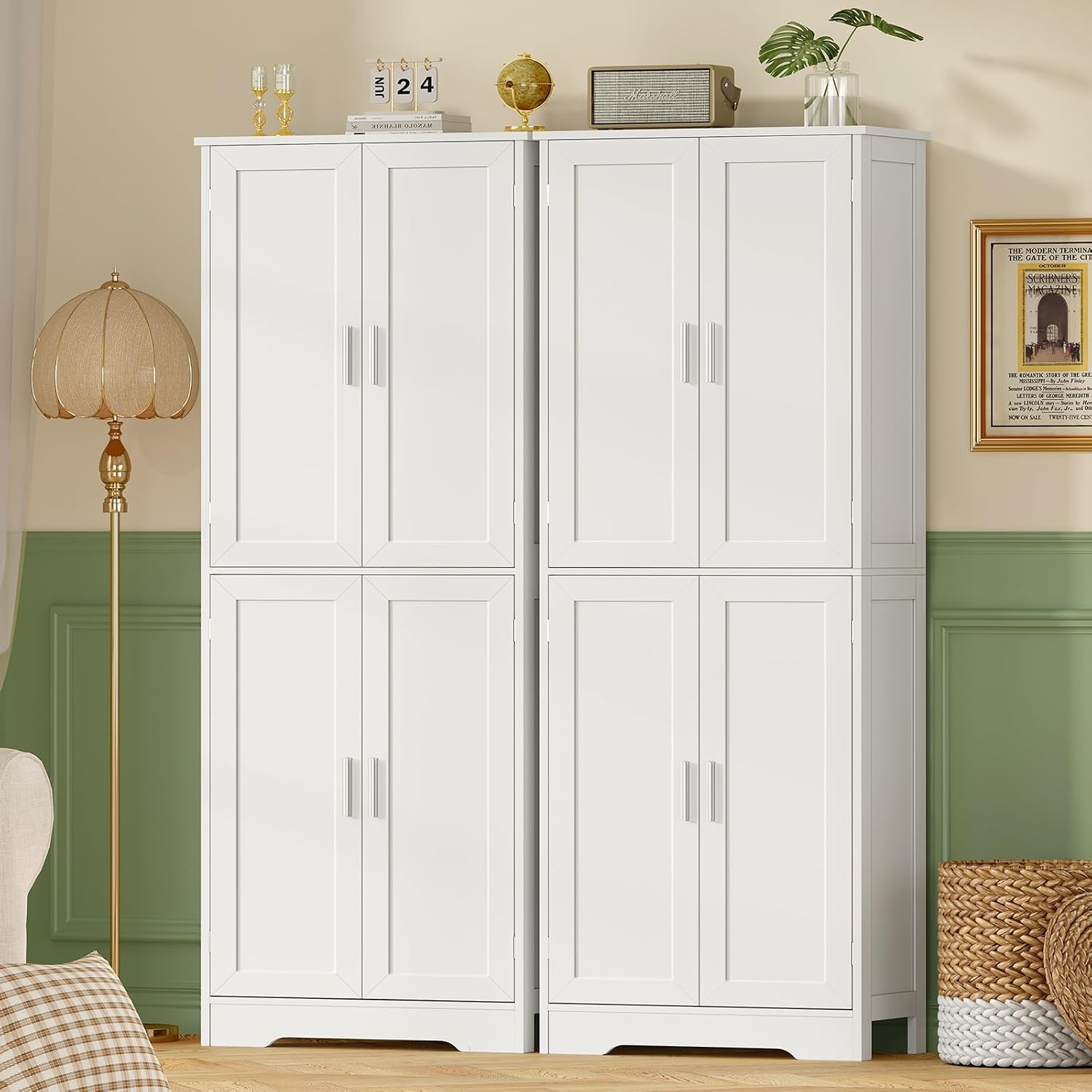 Detalle 1 de TEENFON Pantry Cabinet, White