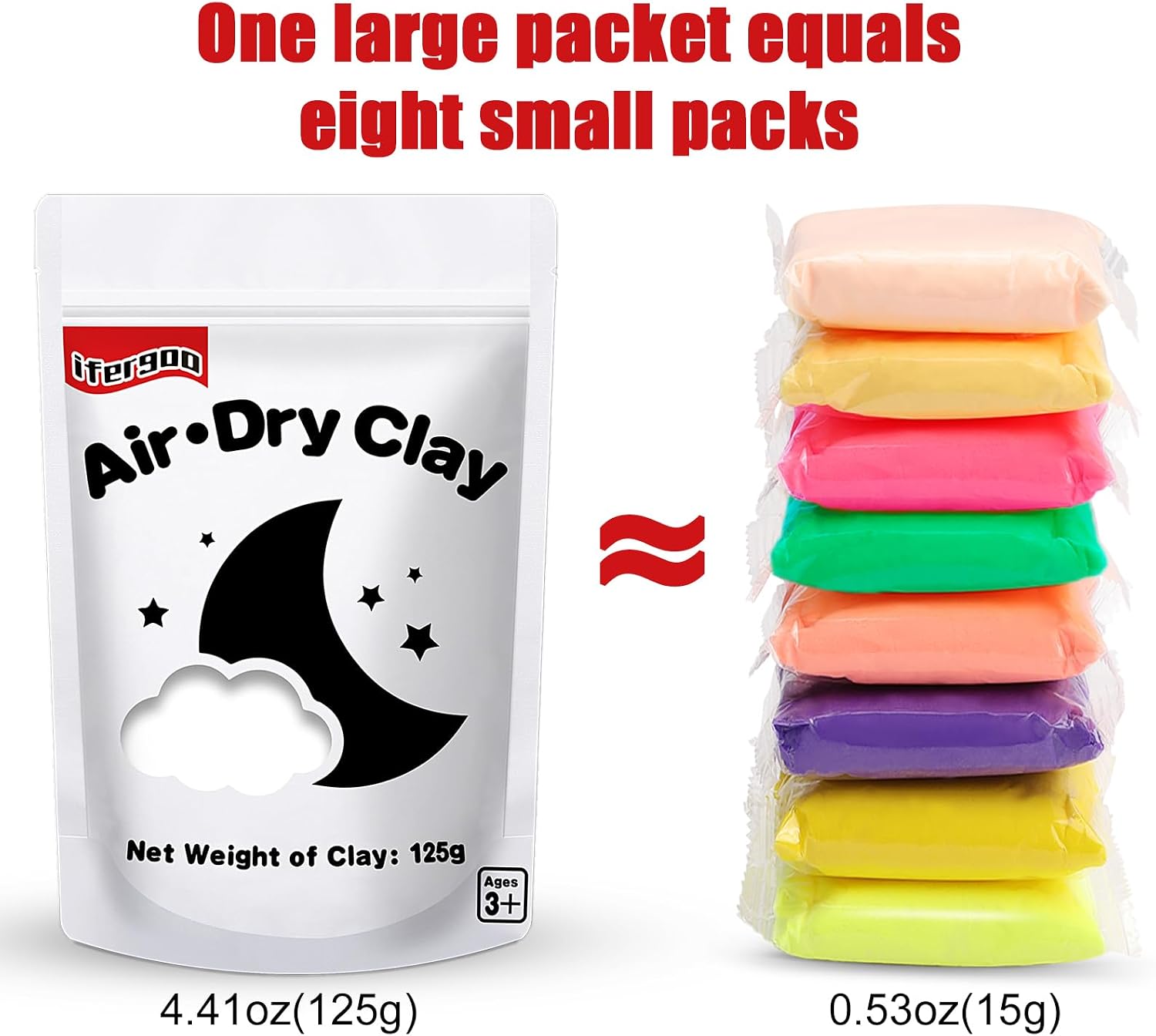 Detalle 2 de ifergoo 125g White Air-Dry Foam Clay for Kids’ Crafts and School Projects