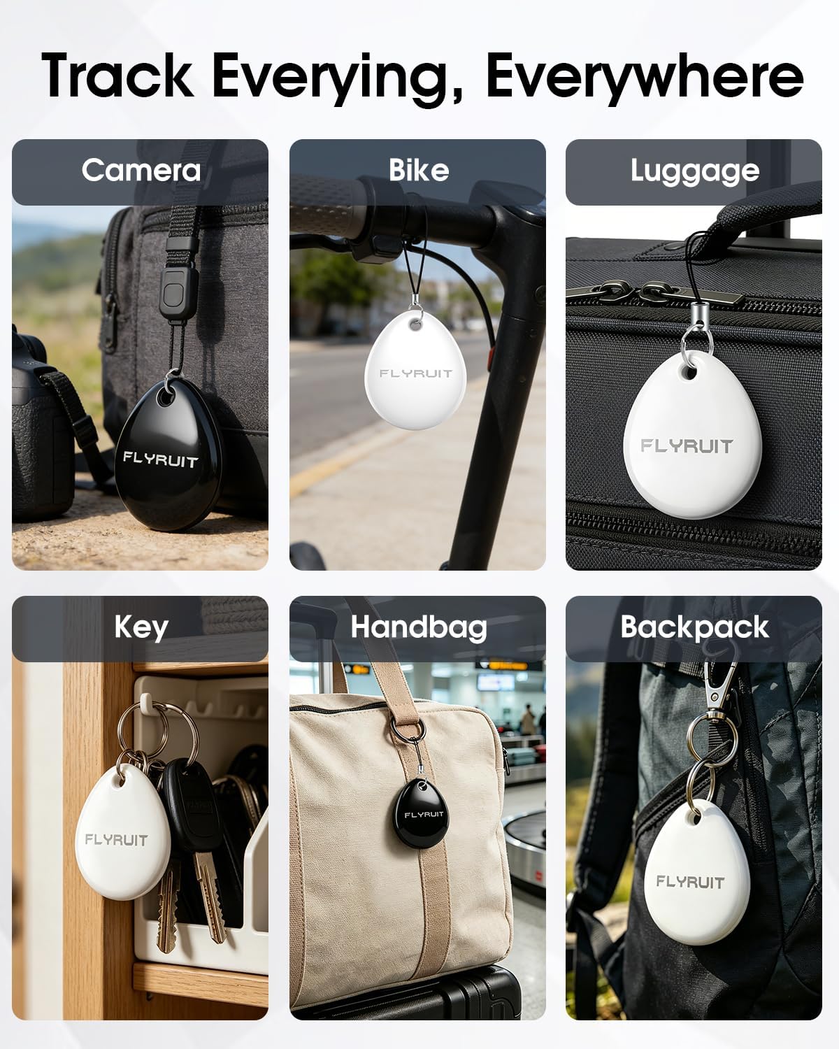 Thumbnail 6 de Air Tracker Tags-4 Pack (iOS Only): Apple Find My Certified Luggage & Item Trackers