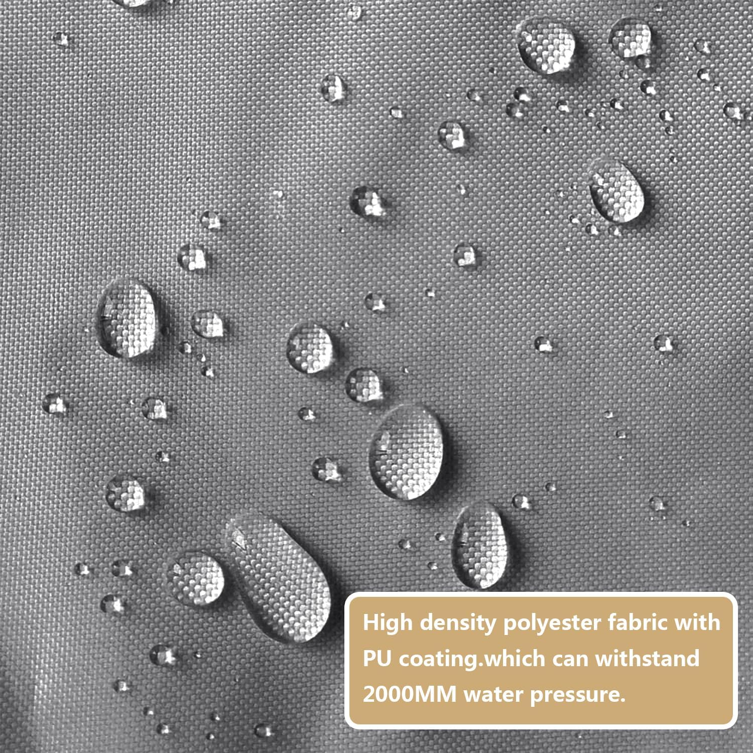 Thumbnail 3 de Sonnensegel wasserdicht 2x2M (Sonnenschutz- und Wetterschutz-Markise) – hellgrau, mit Ösen und Kordel