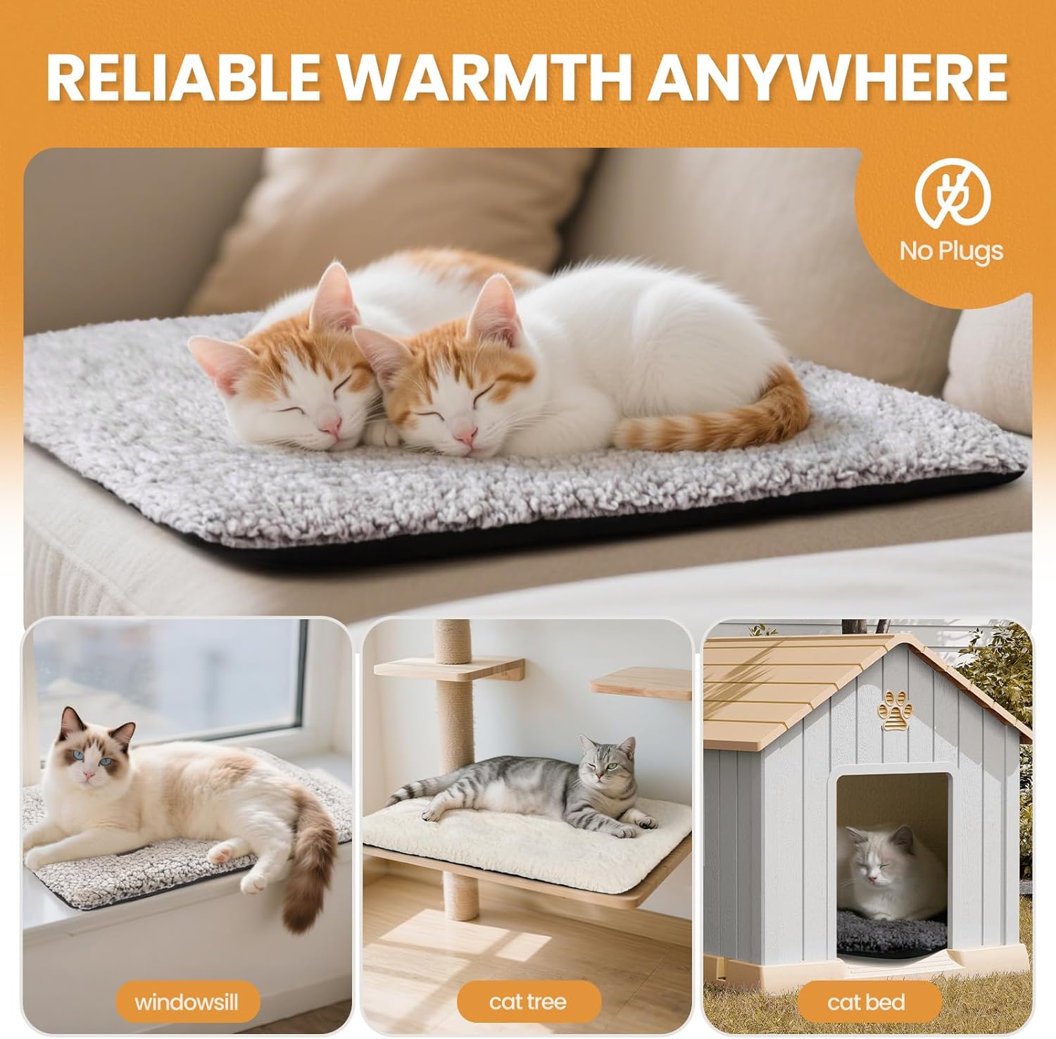 Thumbnail 5 de MORA PETS Self Heating Cat Bed 61 x 45 cm 🐱
