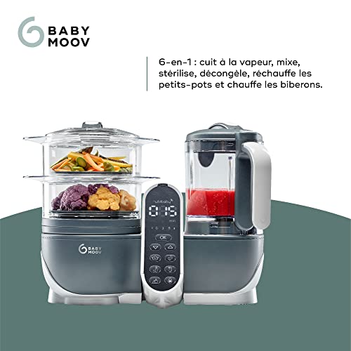 Detalle de Babymoov Nutribaby(+) Robot Cuiseur Bébé Multifonctions 6 en 1 – Gris