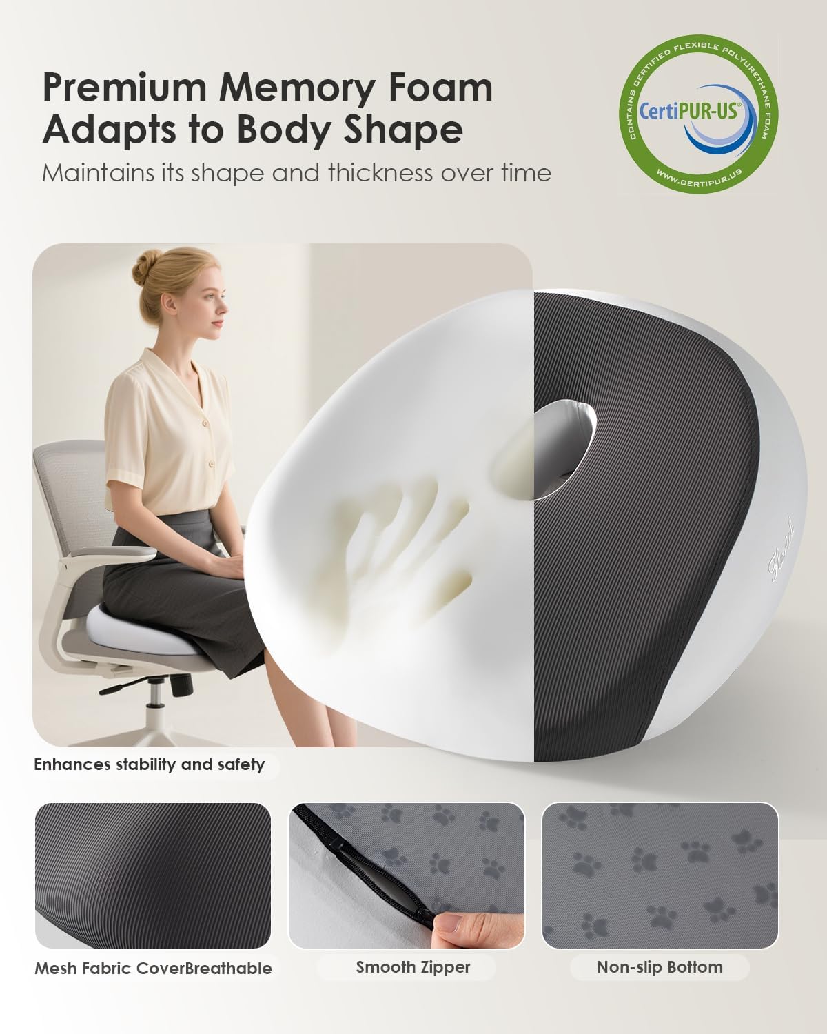 Detalle de FLORICH Seat Cushion, Memory Foam