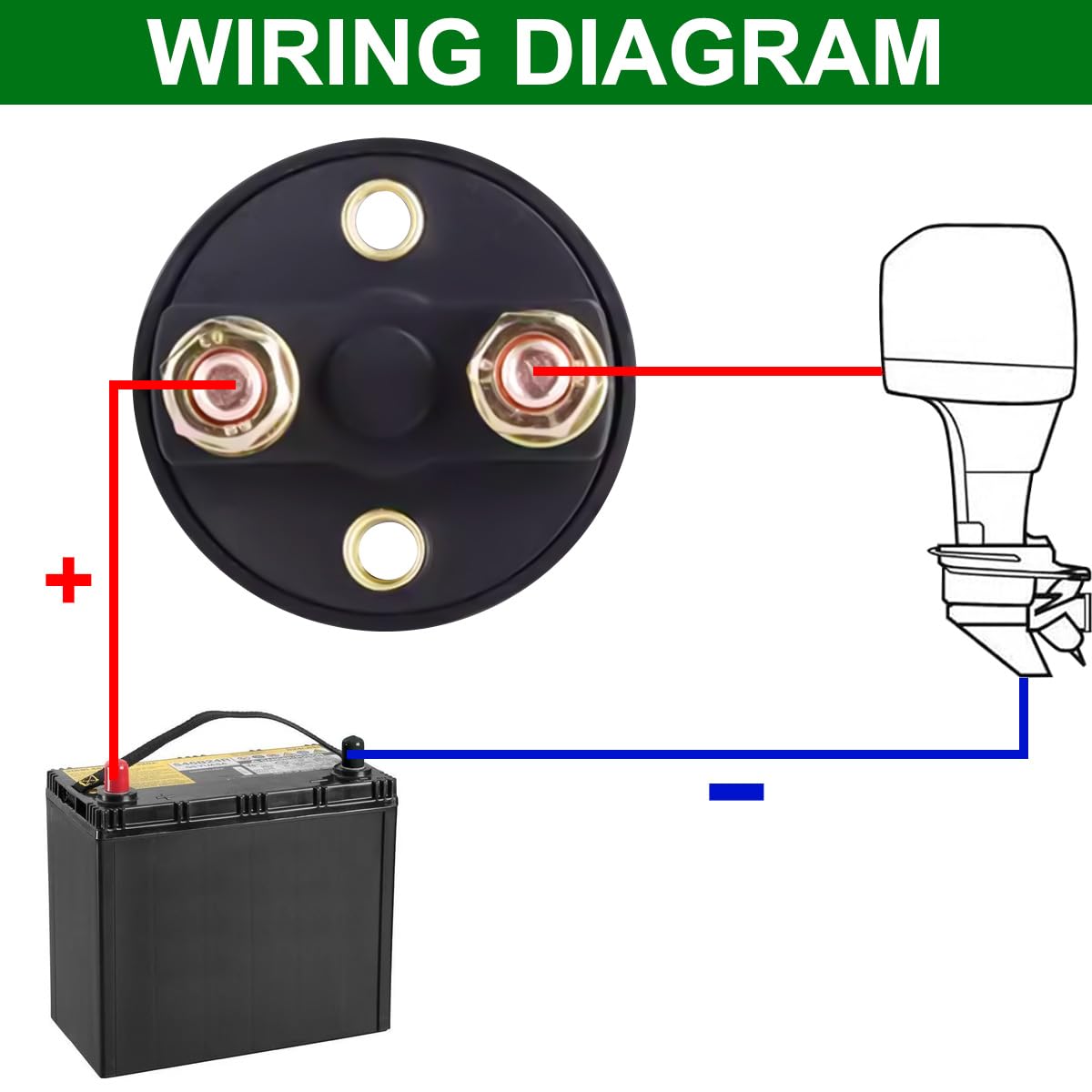 Detalle 2 de DAOKAI Battery Disconnect Switch with Keys (12V/24V, 200A) – 2 Pack