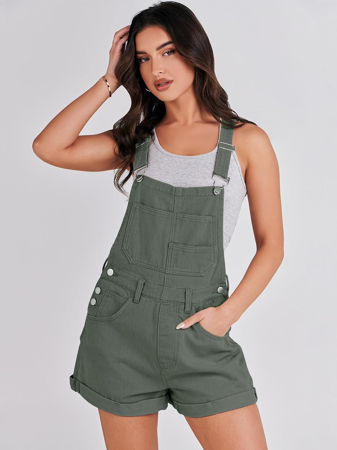 Thumbnail 2 de ANRABESS Women's Denim Shorts Overalls — Loose Fit Jumpsuit for Summer 2026