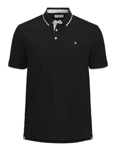 Detalle de Jack & Jones Jjepaulos Polo Ss Noos Polo, Hombre, Negro, XXL