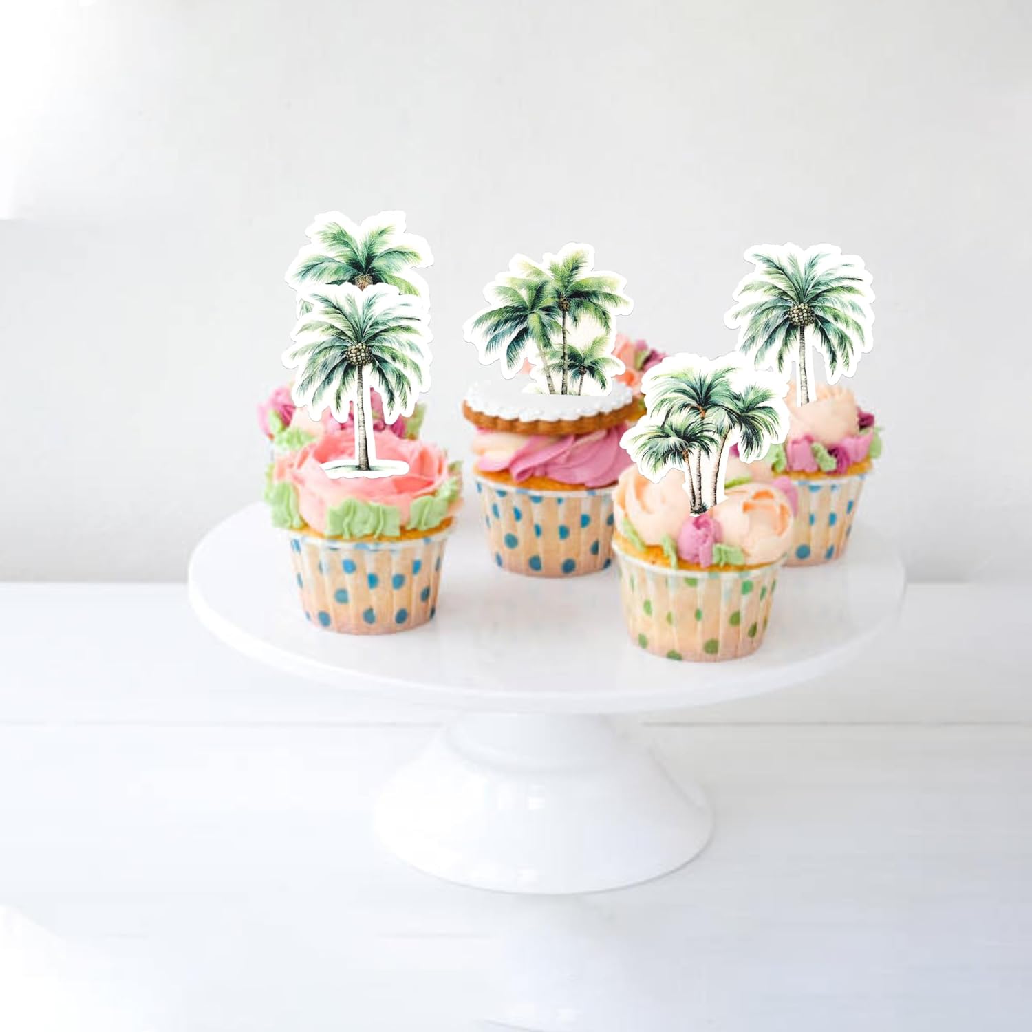 Thumbnail 3 de Essbare Kokosnüsse Tortendeko (60 Stück) – Cupcake-Topper aus Waffel-/Reispapier für Sommer, Baby & Geburtstag