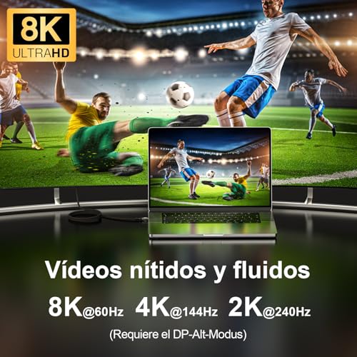 Detalle de EUDOBEL USB 4 Thunderbolt 3m 🌐 40Gbps 8K/4K Video