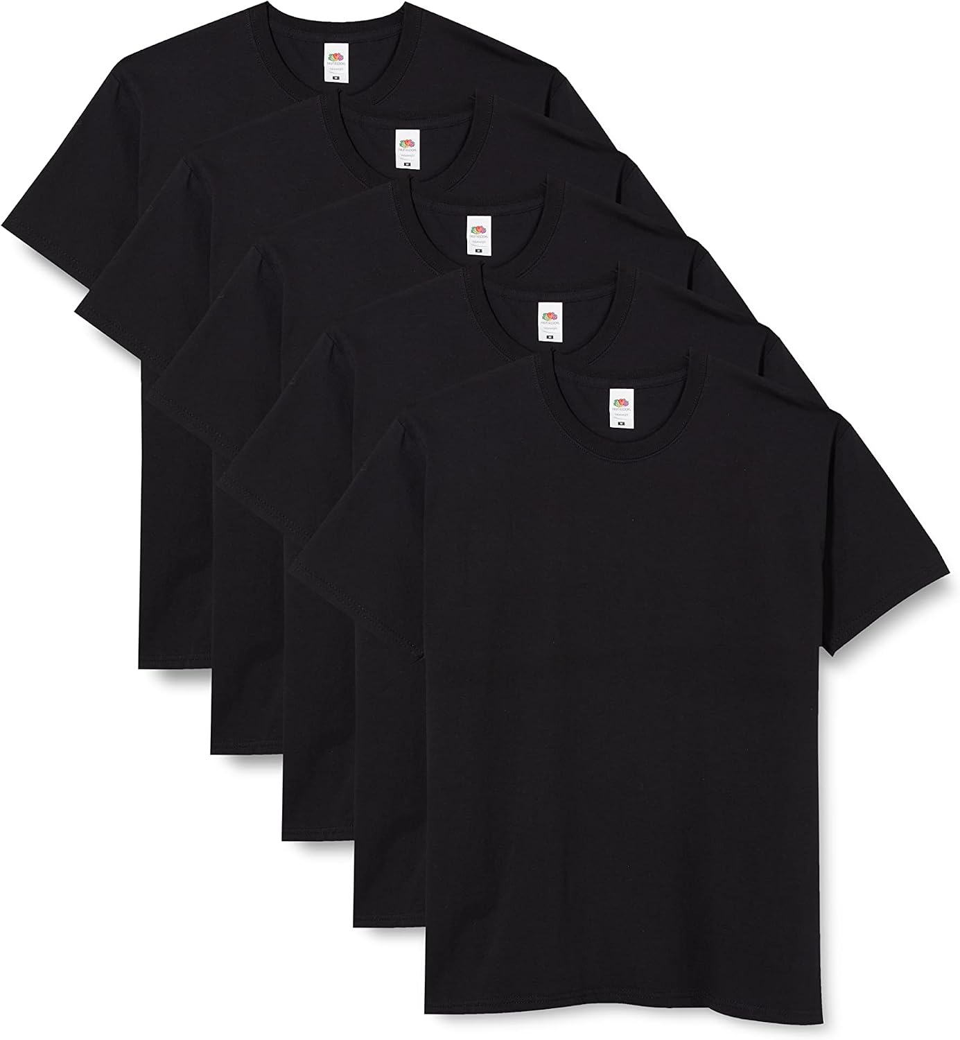 Detalle de Fruit of The Loom Iconic Tee, Lightweight Ringspun 5 Pack – T-Shirt Uomo Bianco (White 30) XL