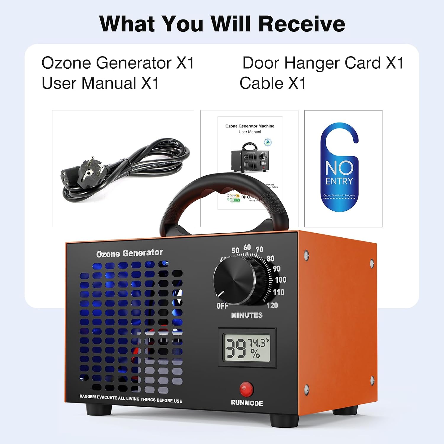 Thumbnail 6 de AIYATO SS-Y01 Ozone Generator, 120,000 mg/h, 120-Minute Timer & Display
