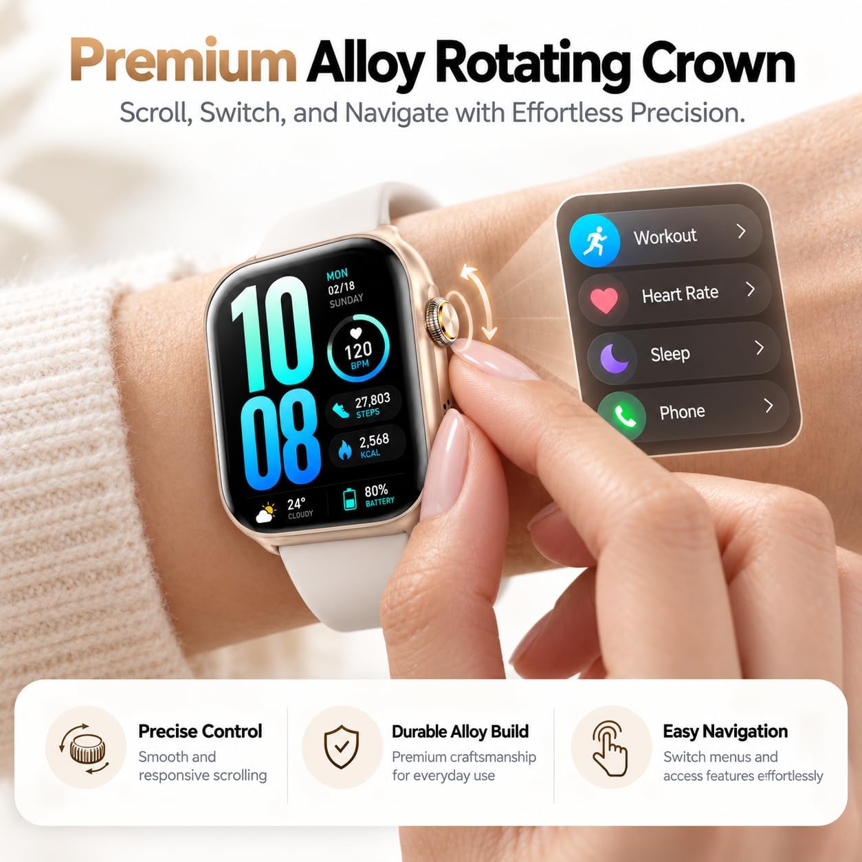 Detalle 1 de Motivaris smartwatch with 1.83-inch AMOLED screen