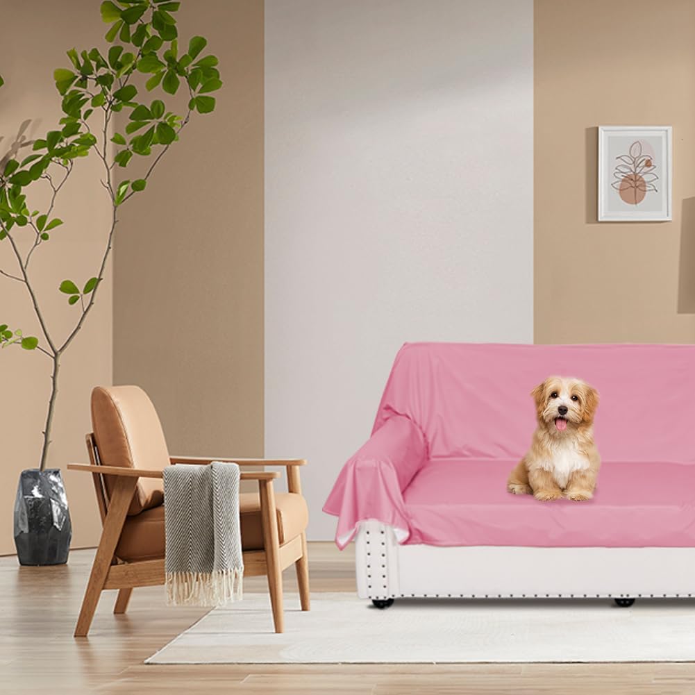 Detalle de DUJUIKE Copriletto impermeabile 230x250 cm, rosa – protezione 100% per letto e mobili