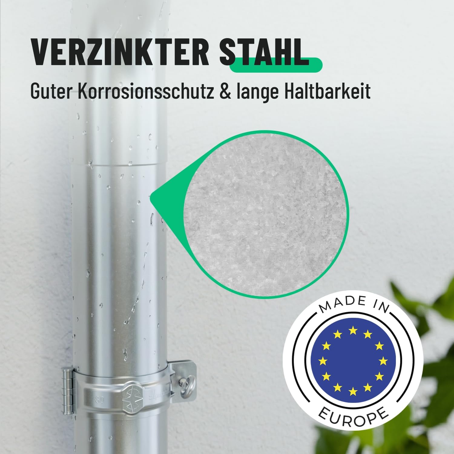 Thumbnail 5 de Greate Dachrinnen-Set 8,05 m mit verzinktem Fallrohr – robustes Komplettsystem für Haus, Gartenhaus und Carport