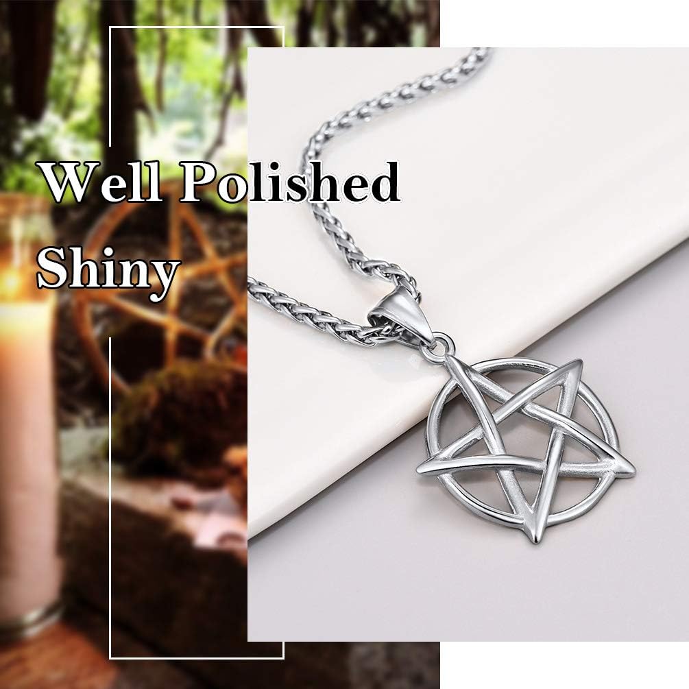 Thumbnail 2 de PROSTEEL Collana uomo pentagramma rovesciato in acciaio inox 316L nero e oro