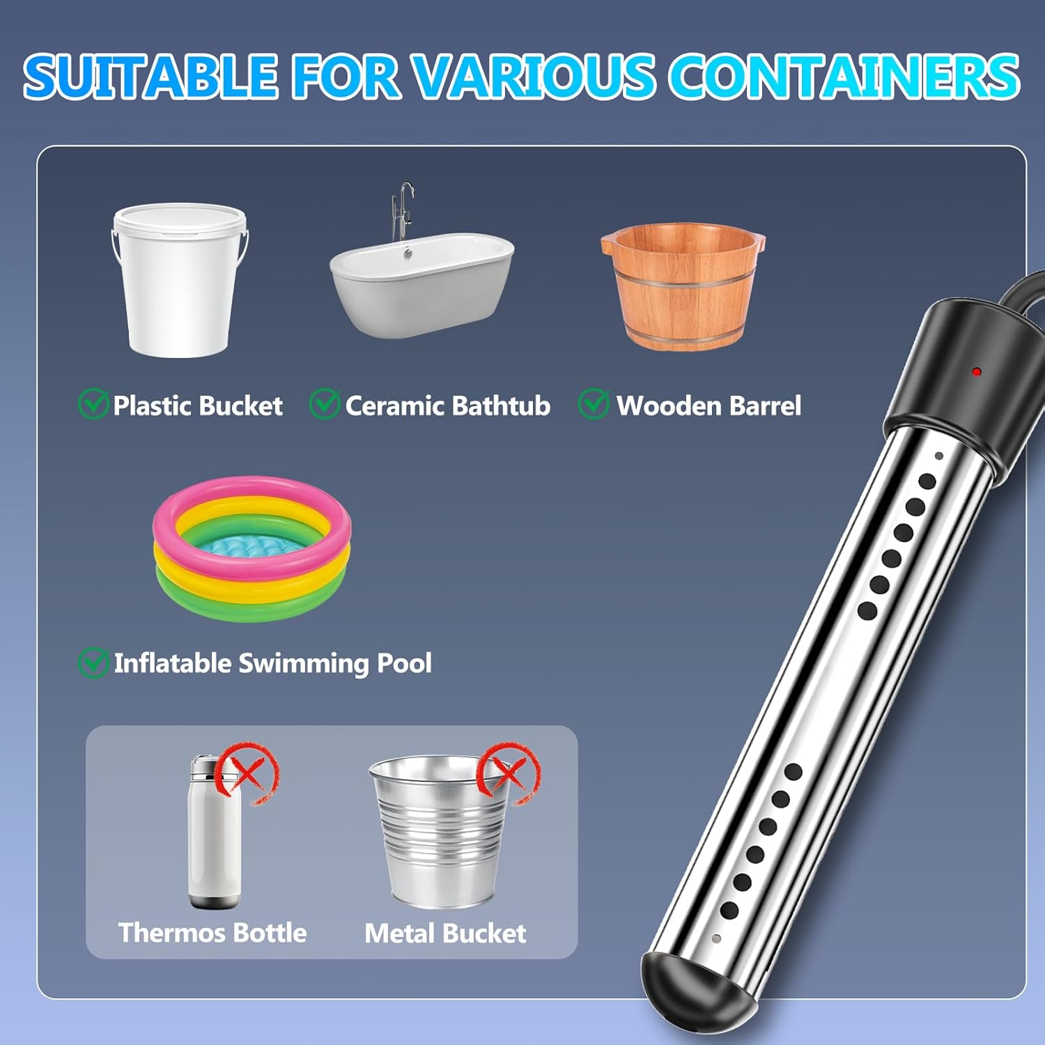 Thumbnail 6 de BSEED Portable Shower for Camping with Immersion Water Heater (6000mAh Rechargeable)