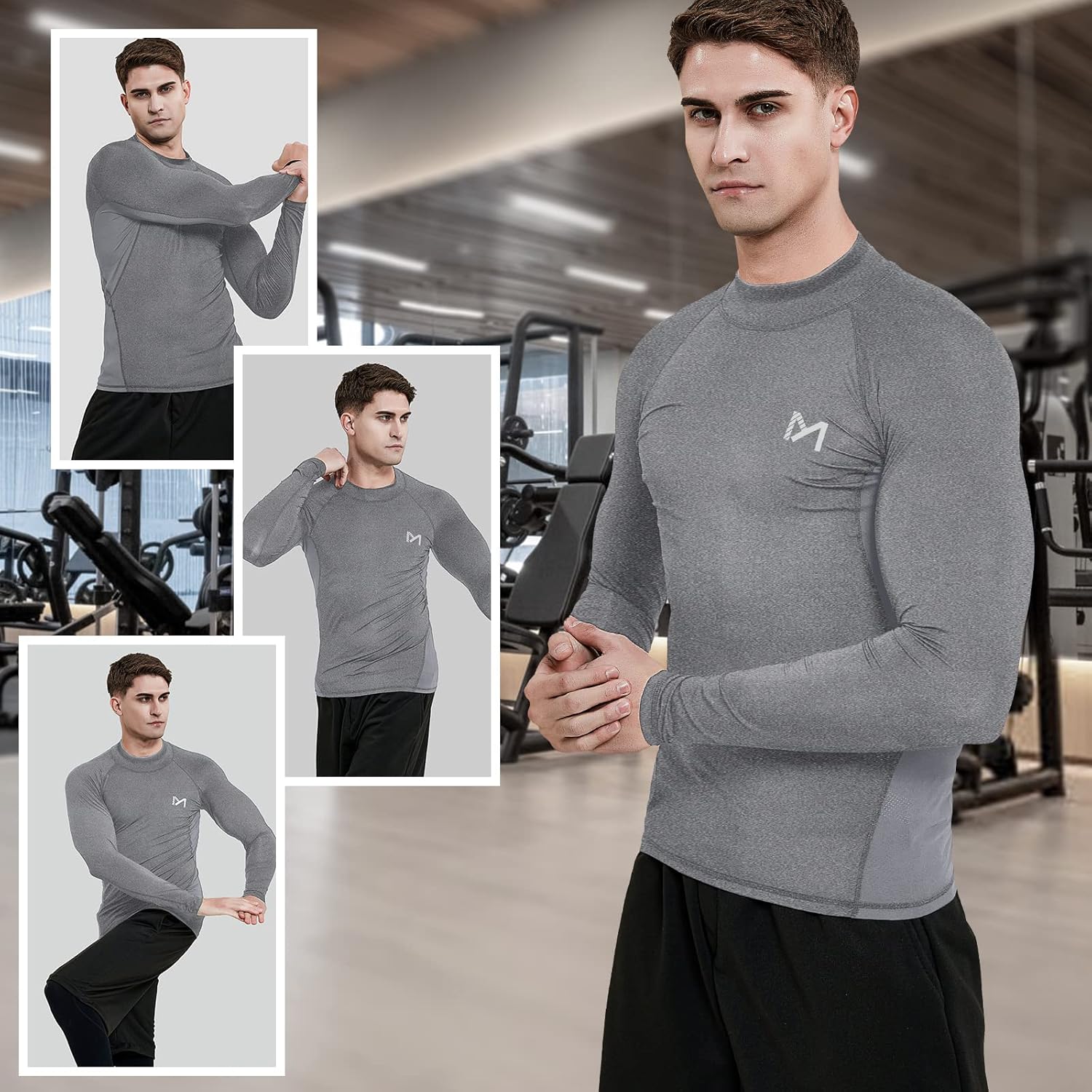 Thumbnail 1 de MEETYOO Kompressionsshirt Herren – Langarm Funktionst-Shirt für Training und Alltag
