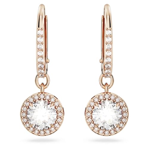 Detalle 2 de Swarovski Pendientes Constella redondos pavé blanco oro rosa 💍