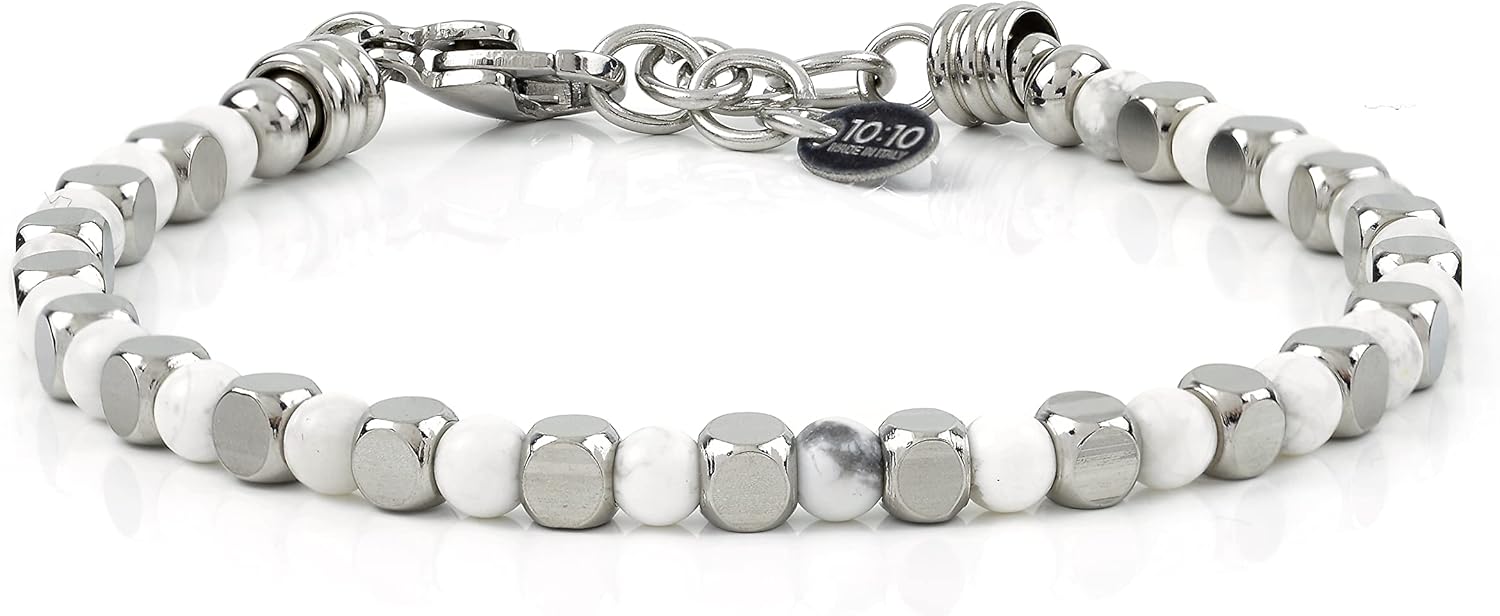 Thumbnail 4 de 10:10 Set di 3 Bracciali in acciaio inox e pietre dure naturali – Regolabili, Made in Italy