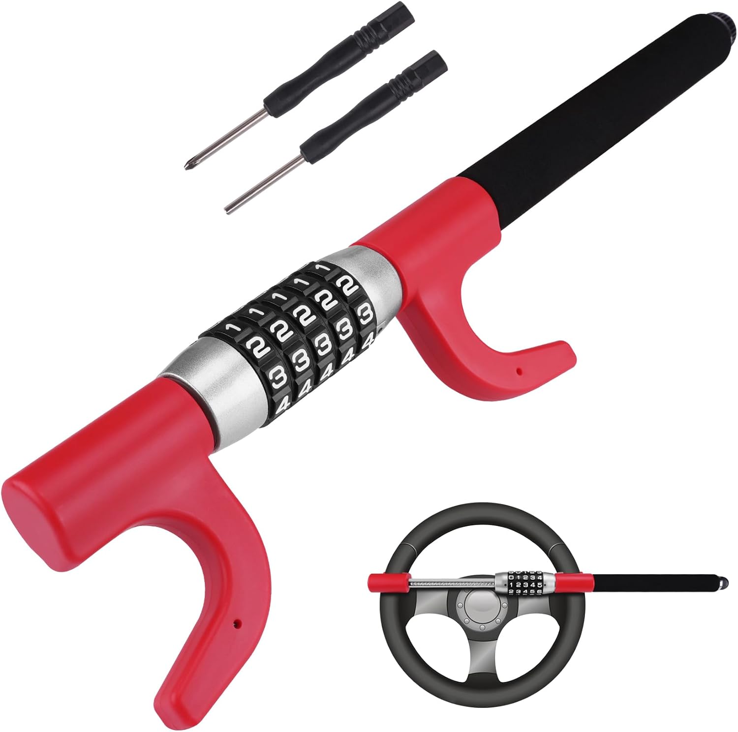 Thumbnail 6 de Tevlaphee Steering Wheel Lock 5-digit keyless ๐
