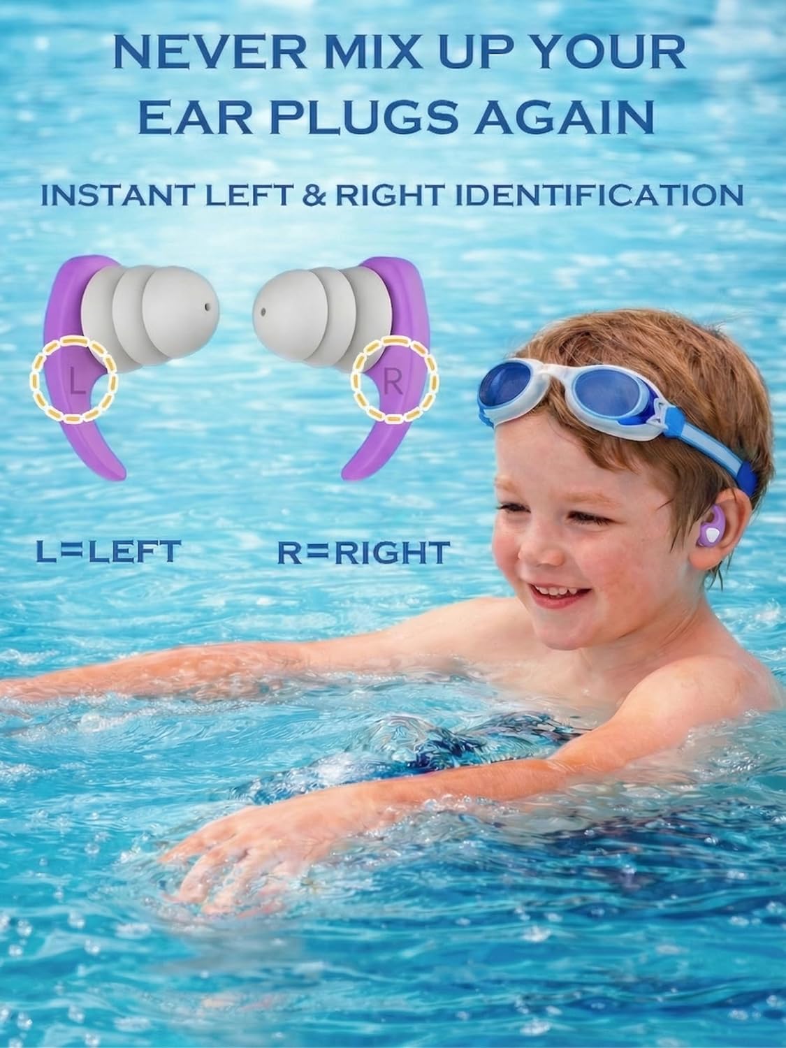 Thumbnail 3 de Kids Swimming Ear Plugs: 3 Pairs of Reusable Silicone Ear Plugs for Safe Water Fun