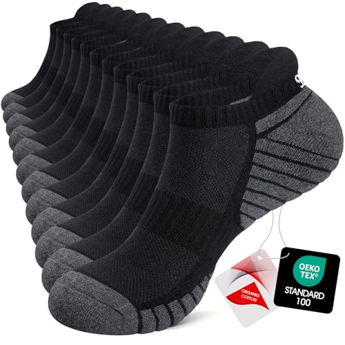 Detalle de TANSTC Mens Running Socks Anti-Blister Cushioned Sports Socks – Pack of 6 Pairs