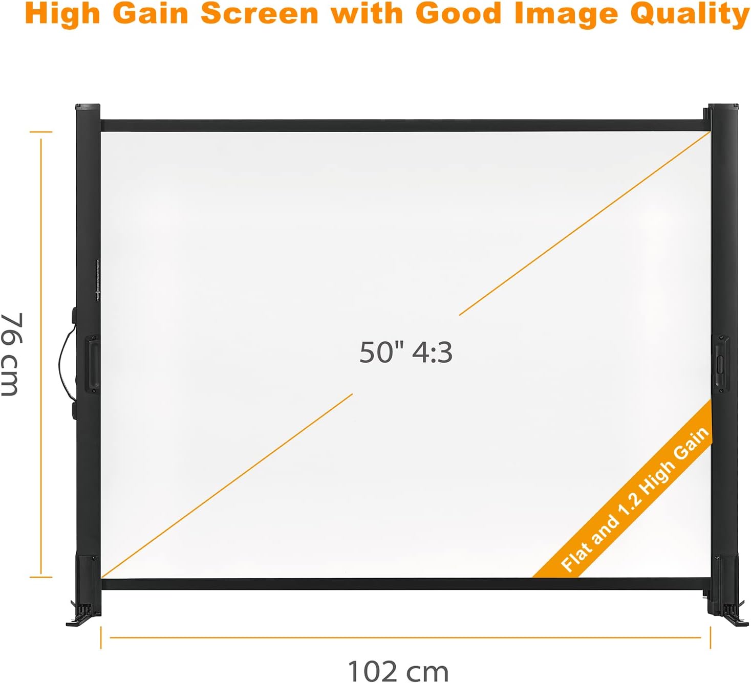 Detalle de Portable Projector Screen with Stand — 50 Inch, 4:3, Outdoor-Ready, Lightweight and Retractable