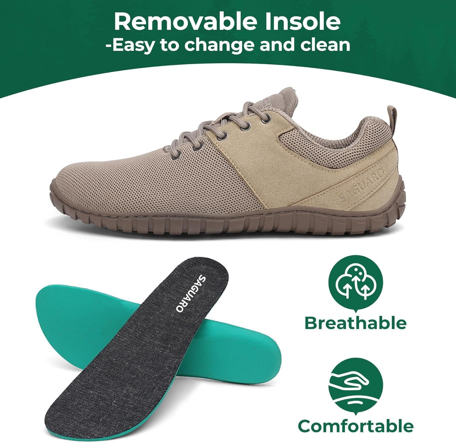 Thumbnail 2 de SAGUARO Chaussures Minimaliste Unisex – Wish Ⅰ, maille respirante et semelle flexible