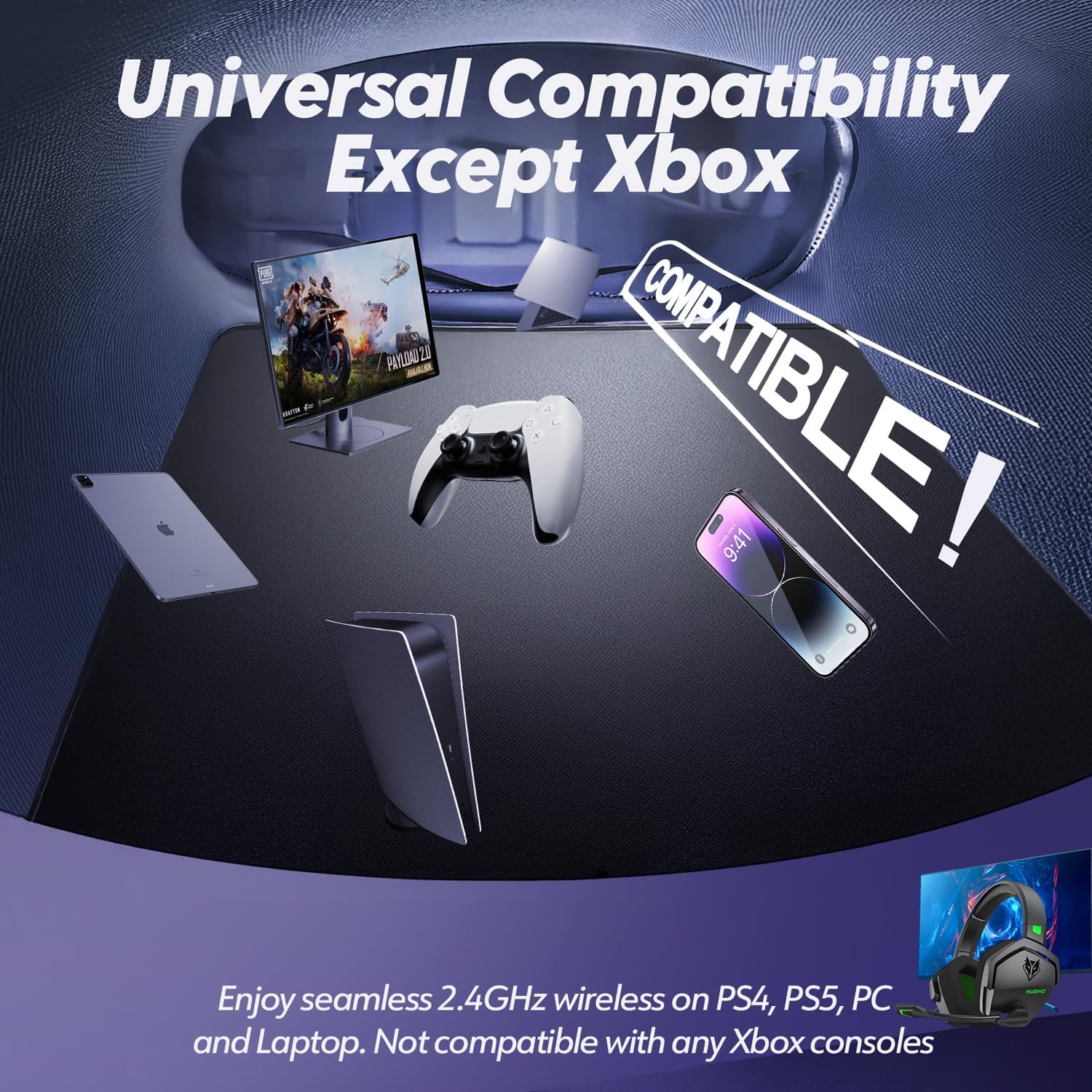 Thumbnail 6 de NUBWO G06 Dual Wireless Gaming-Headset 100 Std.