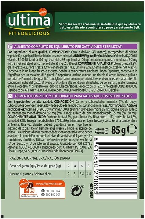 Detalle 2 de Ultima Fit & Delicious 24 bustine 🐱