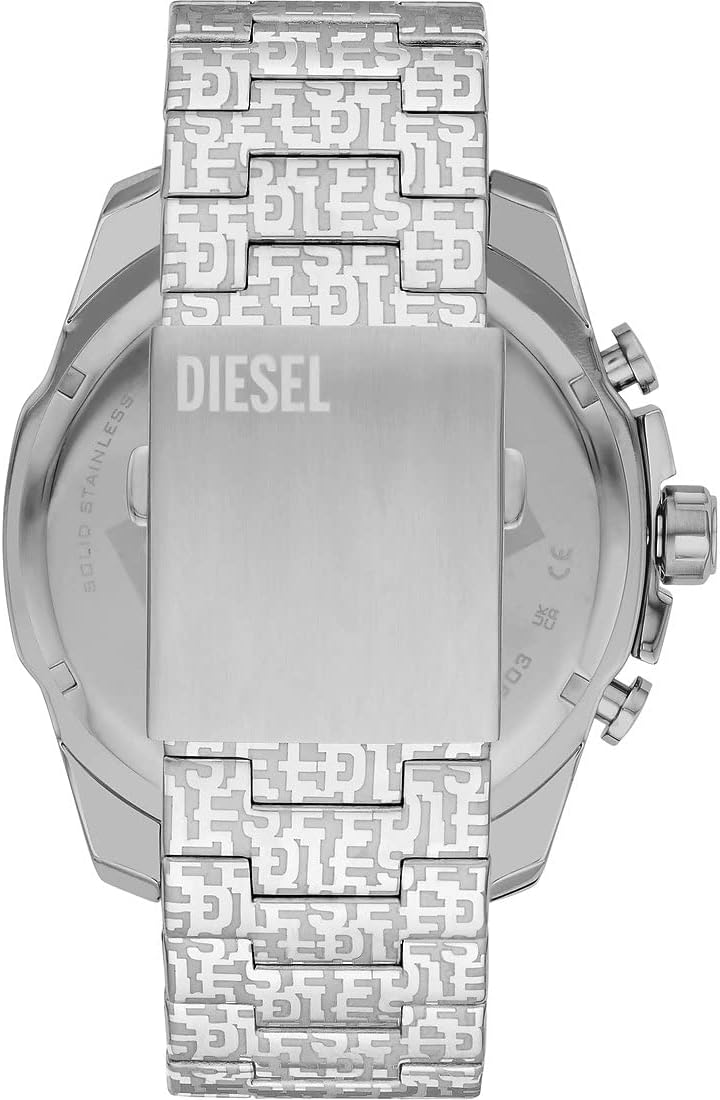 Detalle de Diesel Mega Chief Herrenuhr – Chronograph, Edelstahlband, 51 mm Gehäuse