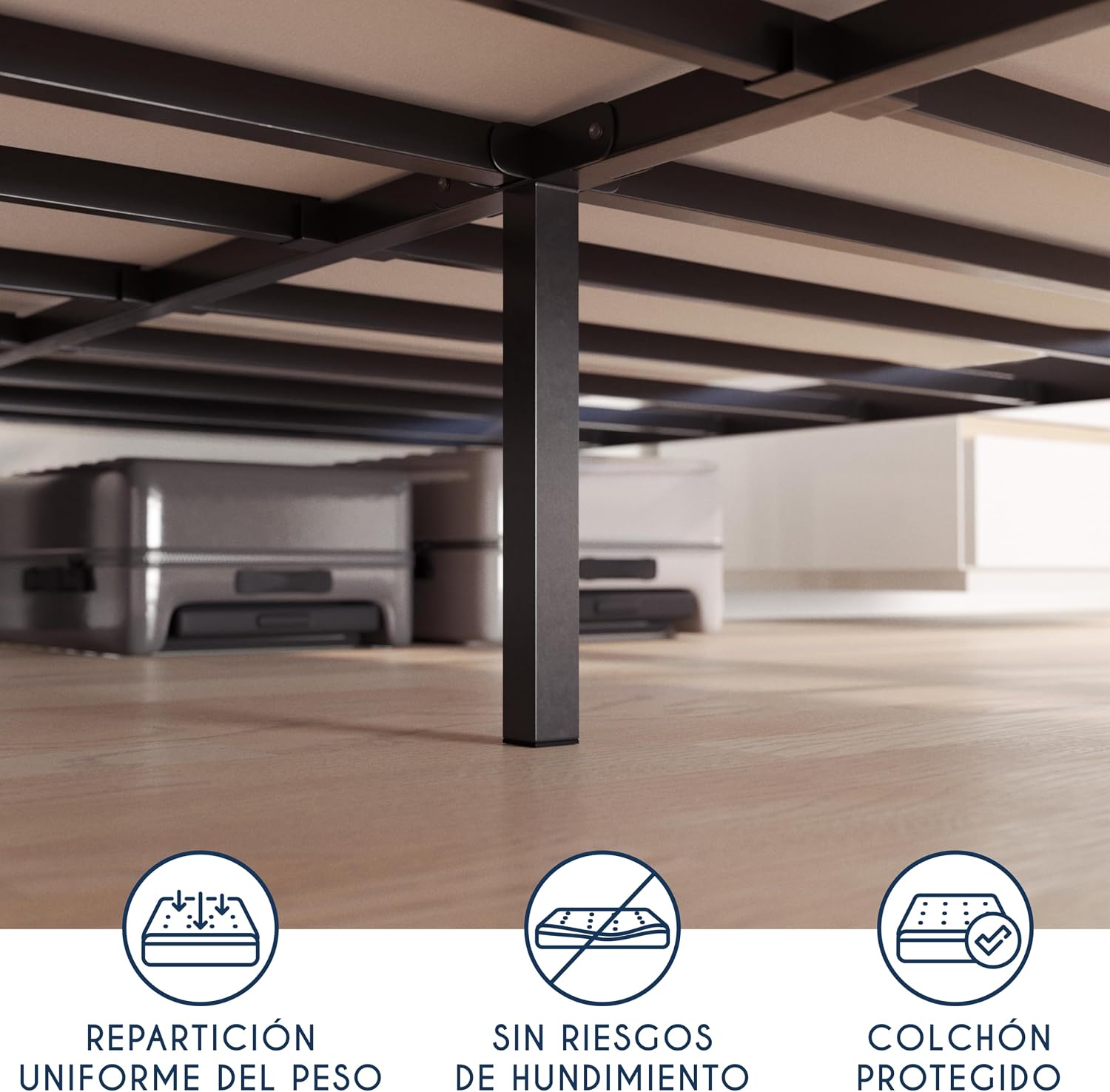 Thumbnail 5 de Dreamzie Cama King Size 200x200 cm, Altura 35 cm