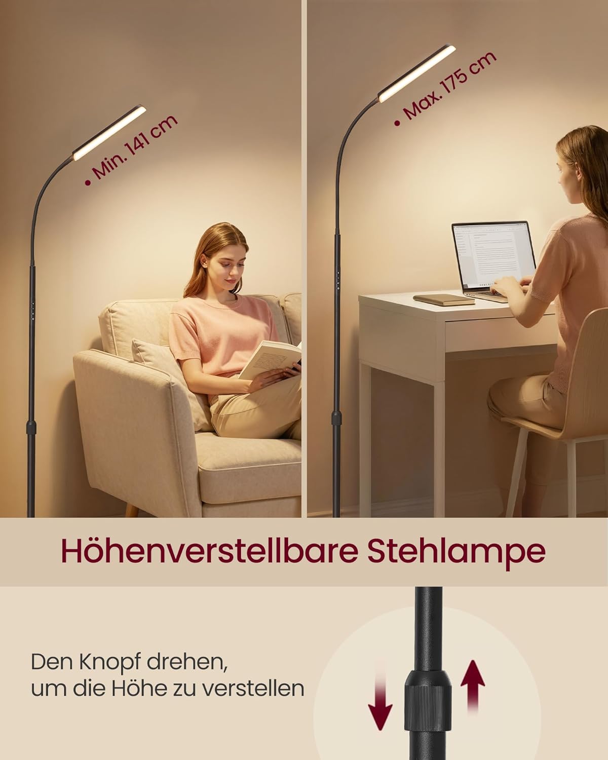 Thumbnail 3 de VASAGLE Stehlampe LFL007BD02 – verstellbar, dimmbar und fernsteuerbar