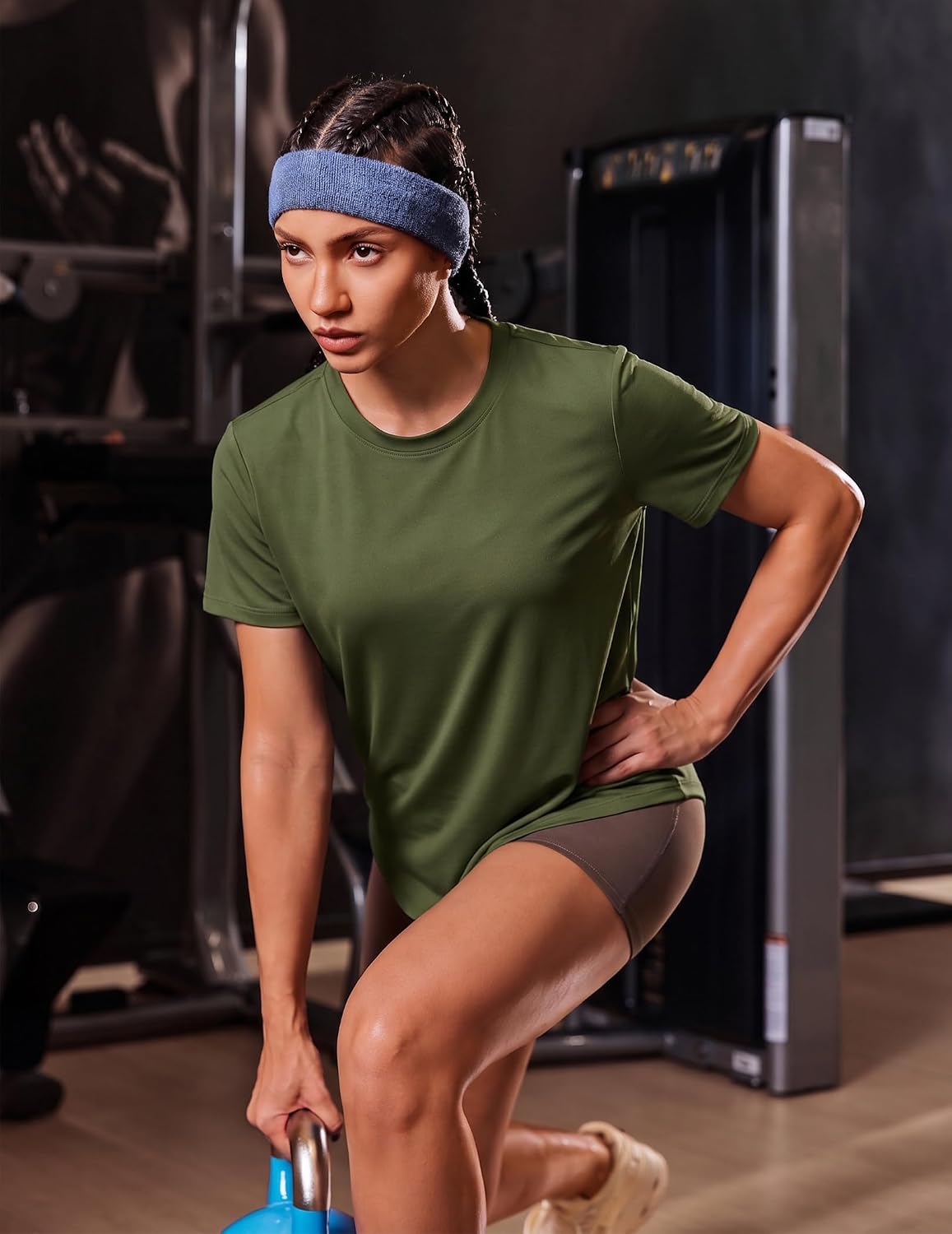 Detalle de PINSPARK Women's Workout Tee, UPF 50+, Quick-Dry Moisture-Wicking Fabric