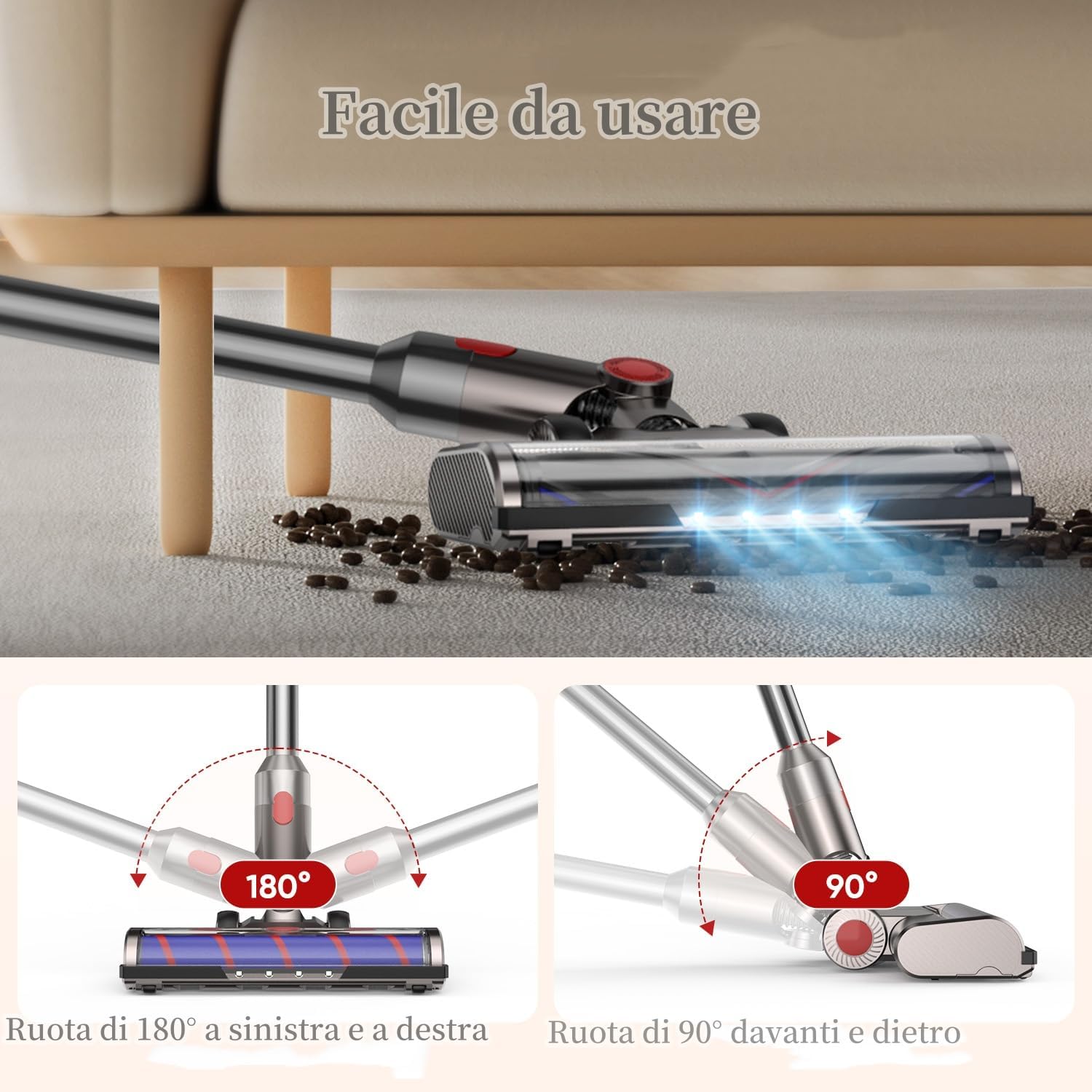 Thumbnail 3 de Spazzola compatibile con Dyson V7 V8 V10 V11 V15, testina di ricambio con 4 LED e 2 rulli