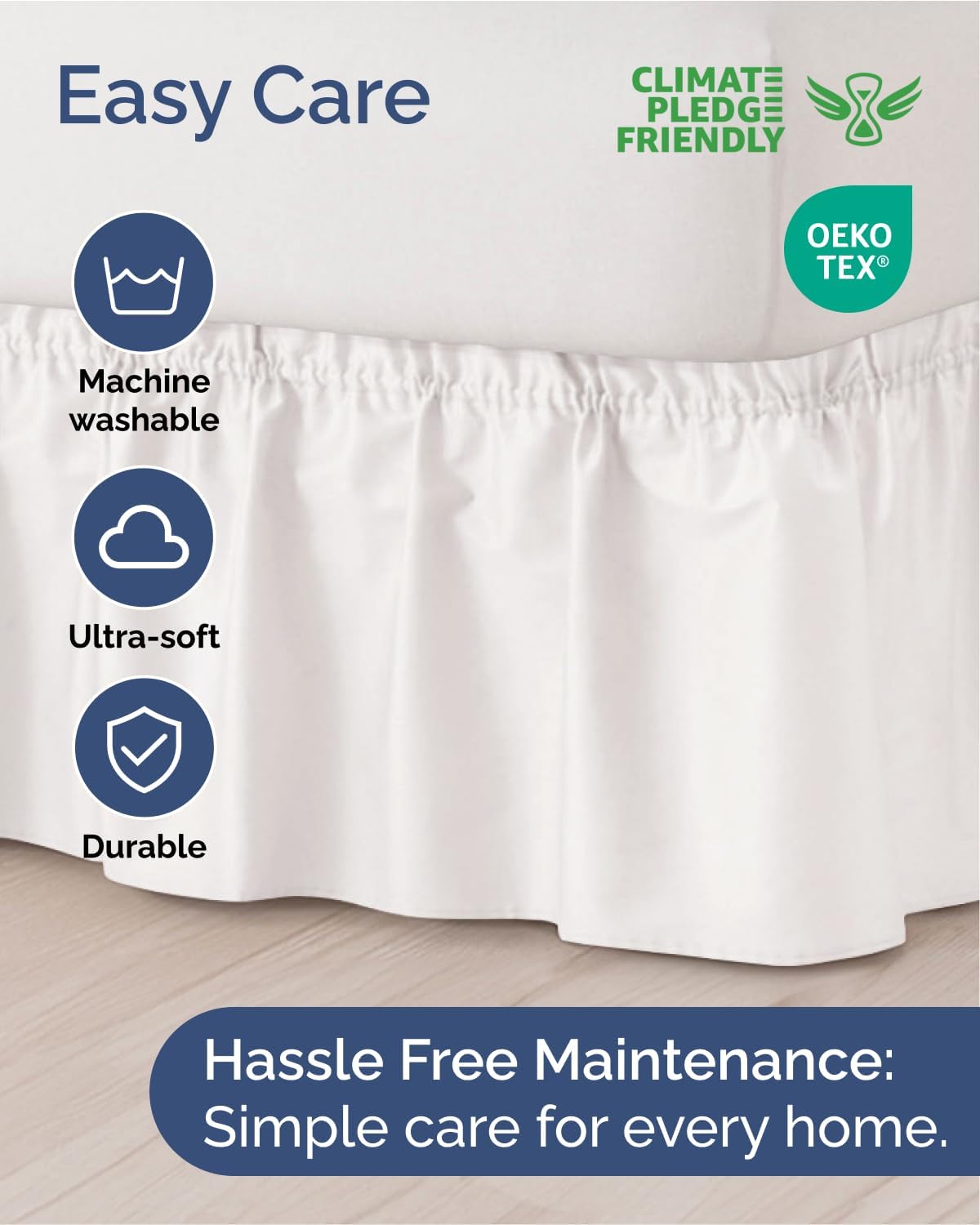 Detalle 2 de Wrap Around Dust Ruffle Bed Skirt 15 Inch