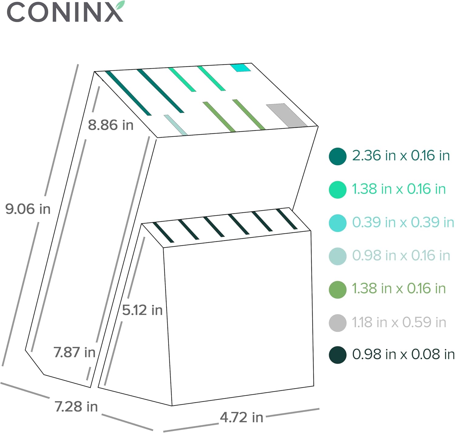 Detalle 2 de Coninx 4019x knivblock för 15 knivar och kökssax