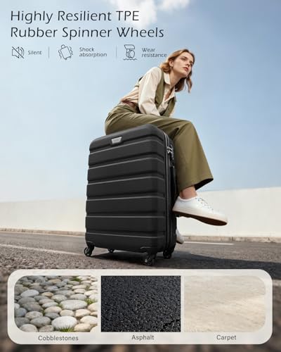 Detalle de COOLIFE 28 Inch Large Suitcase | Lightweight PC+ABS Hard Shell with 93L capacity