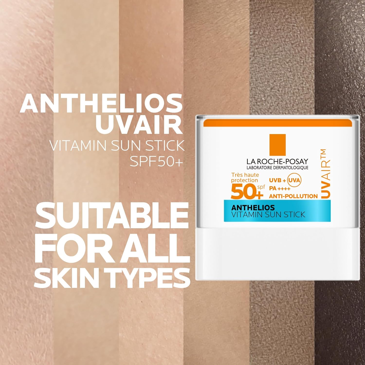 Detalle 2 de La Roche-Posay Anthelios UVAIR Vitamin Sun Stick SPF50+ – Invisible Face Sunscreen Stick