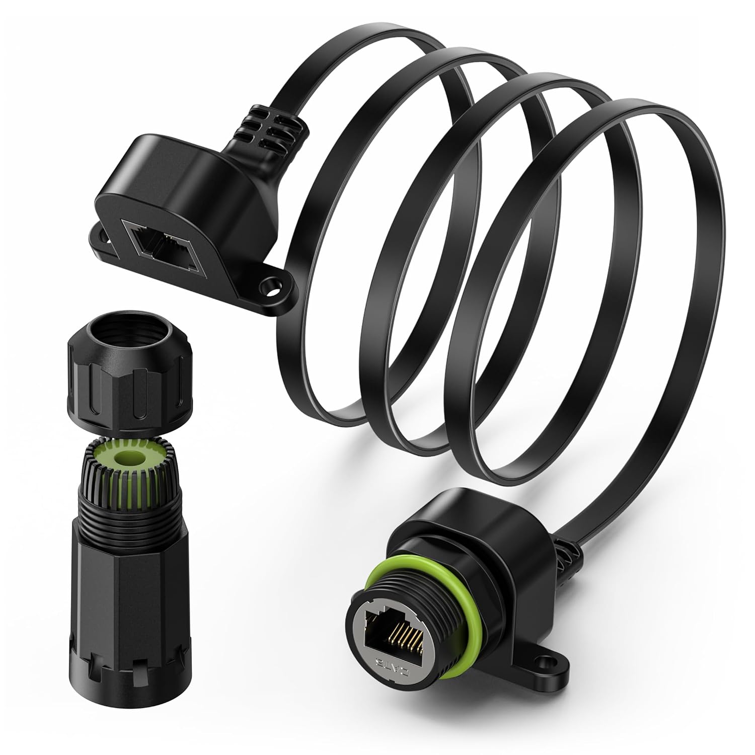 Detalle de WXPSKY Starlink Window Cable Pass Through, Flat RJ45, IP68, 10Gbps