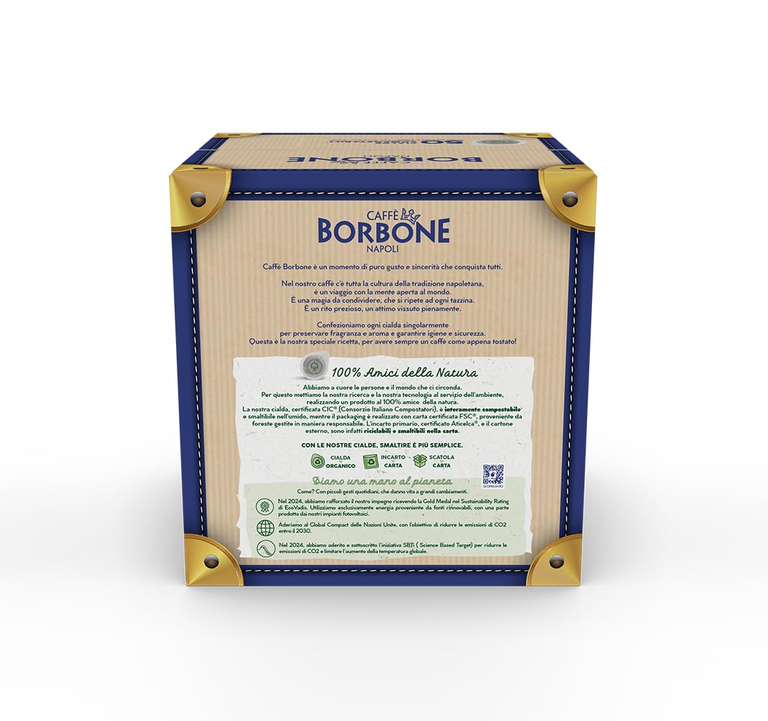 Detalle de Caffè Borbone Kompostierbare Kaffeepads Dekaffeinierte Mischung, 50 Pads – kompatibel mit ESE 44 mm