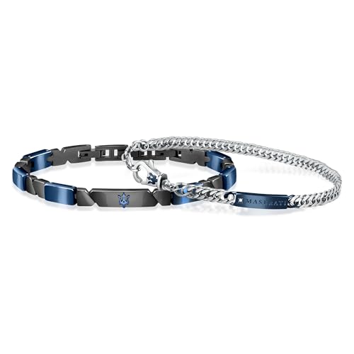 Thumbnail 6 de Maserati Bracelet Homme Jewels en Acier, Céramique bleue et PVD gris – JM221ATZ01